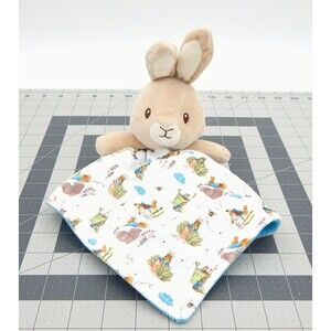 Beatrix Potter Peter Rabbit Bunny Lovey Security Blanket Blue Plush Baby Toy